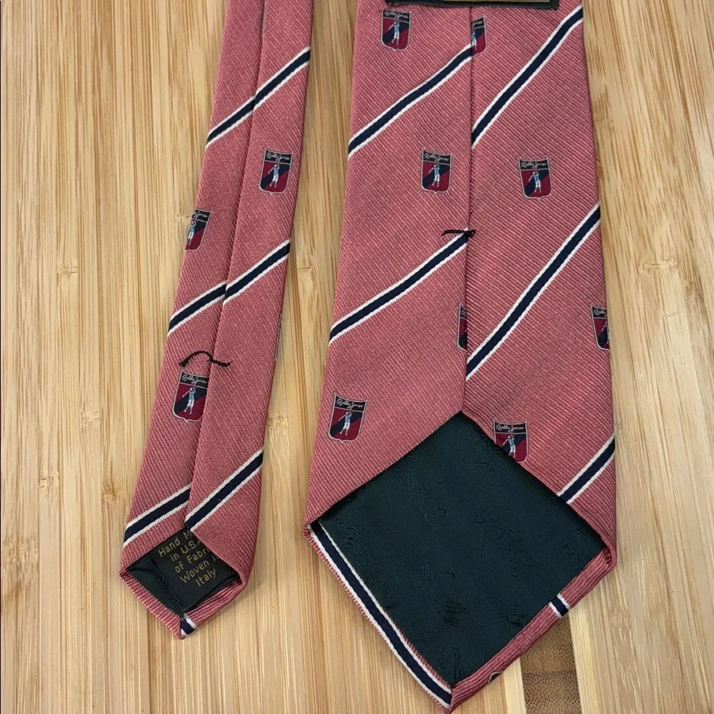 Bobby Jones Neck Tie Pink & White‎ Striped Golf Tie